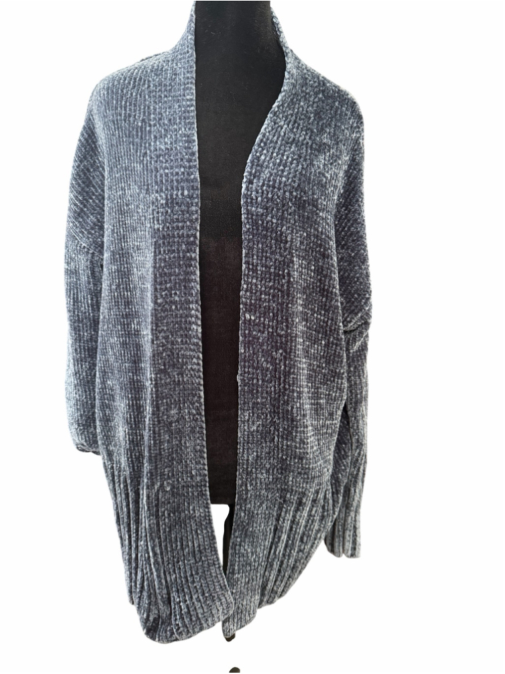Women's A New Day Grey Chenille Cardigan Sweater Size M